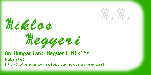 miklos megyeri business card